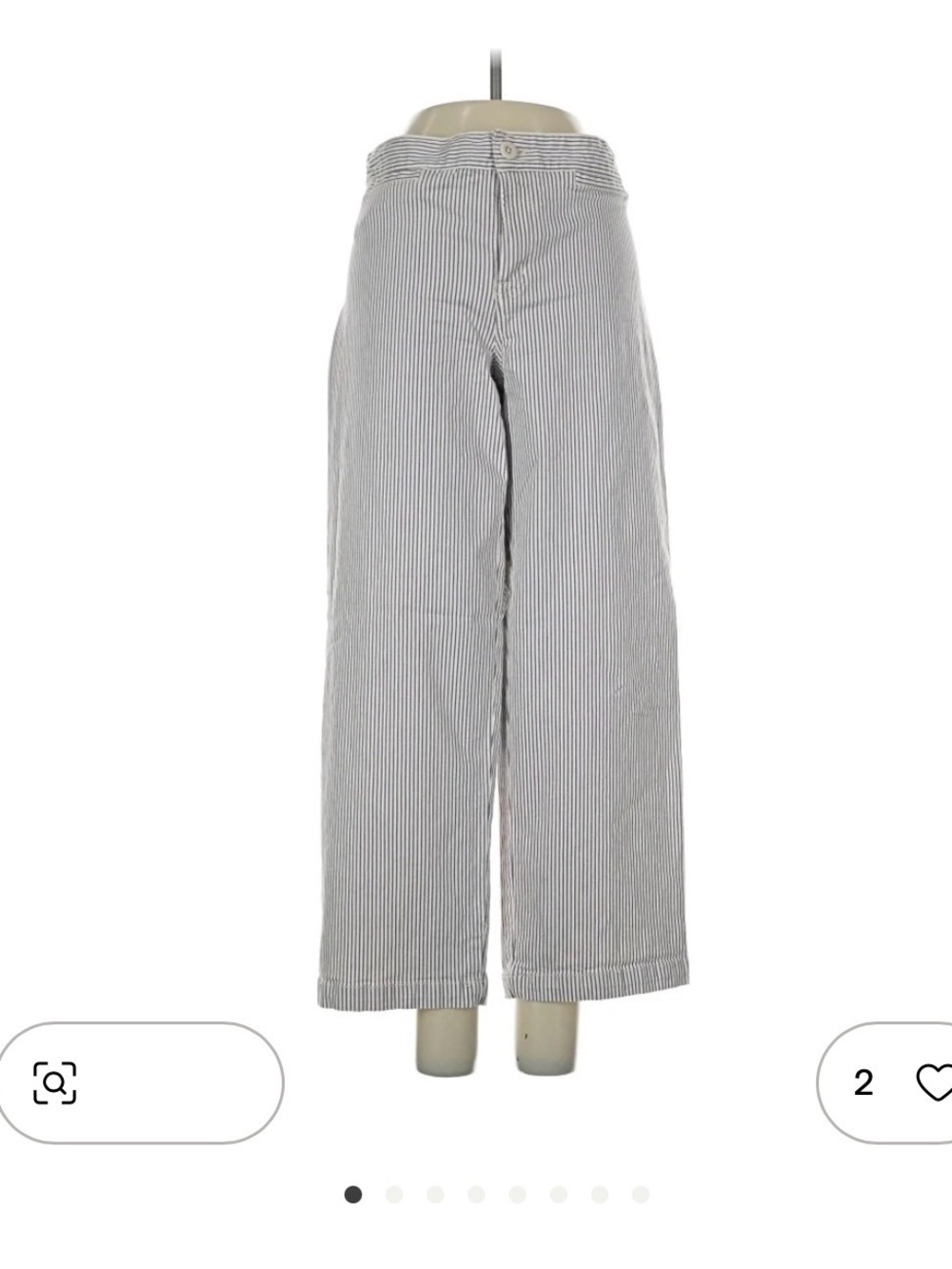 Madewell Emmett Wife Leg Crop women’s Striped Wide-Leg Pants — White & blue